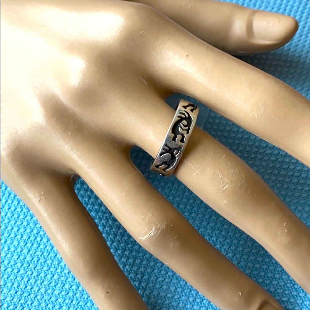 Vintage Sterling silver unisex Kokopelli ring s 9 - Picture 3 of 4